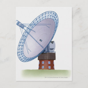 Darstellung eines Radioteleskops Postkarte