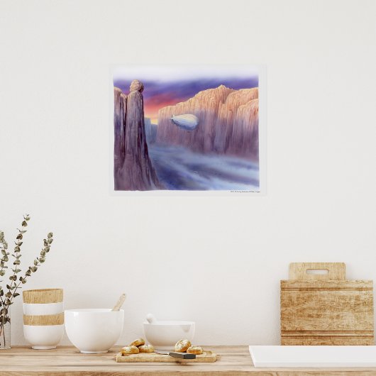 Darstellung eines reisenden Luftschiffs Poster (Küche)