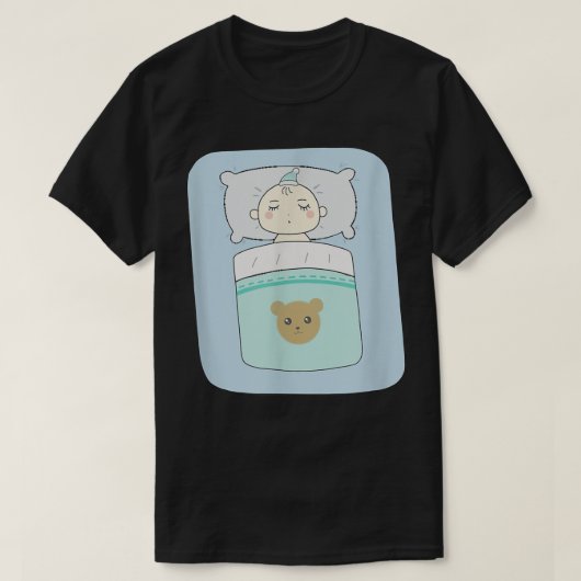 Darstellung eines schlafenden Babys und eines Bäre T-Shirt (Design vorne)