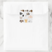 Darstellung eines schönen Hundsmusters Quadratischer Aufkleber (Tasche)