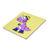 Darstellung eines Skaten Tyrannosaurus Rex. Fliese (Seite)