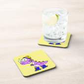 Darstellung eines Skaten Tyrannosaurus Rex. Getränkeuntersetzer (Rechte Seite)