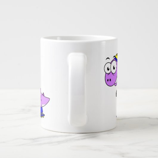 Darstellung eines Skaten Tyrannosaurus Rex. Jumbo-Tasse (Rückseite)