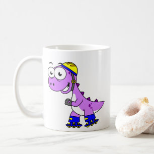 Darstellung eines Skaten Tyrannosaurus Rex. Kaffeetasse