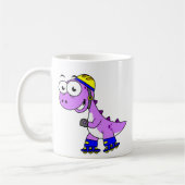 Darstellung eines Skaten Tyrannosaurus Rex. Kaffeetasse (Links)
