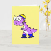 Darstellung eines Skaten Tyrannosaurus Rex. Karte (Gelbe Blume)