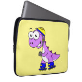 Darstellung eines Skaten Tyrannosaurus Rex. Laptopschutzhülle (Vorne Rechts)