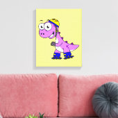 Darstellung eines Skaten Tyrannosaurus Rex. Leinwanddruck (Insitu (Wohnzimmer))