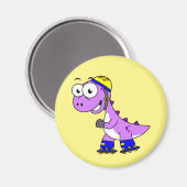 Darstellung eines Skaten Tyrannosaurus Rex. Magnet (Vorderseite/Rückseite)