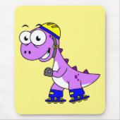 Darstellung eines Skaten Tyrannosaurus Rex. Mousepad (Vorne)
