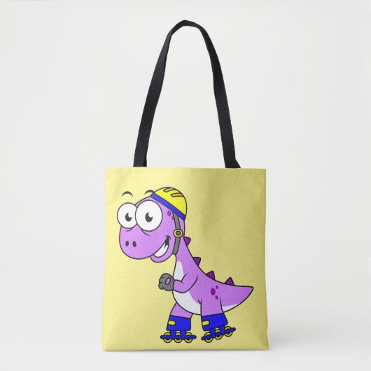 Darstellung eines Skaten Tyrannosaurus Rex. Tasche (Vorderseite)