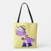 Darstellung eines Skaten Tyrannosaurus Rex. Tasche (Rückseite)