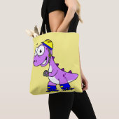 Darstellung eines Skaten Tyrannosaurus Rex. Tasche (Von Nahem)