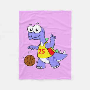 Darstellung eines Stegosaurus, der Basketball spie Fleecedecke