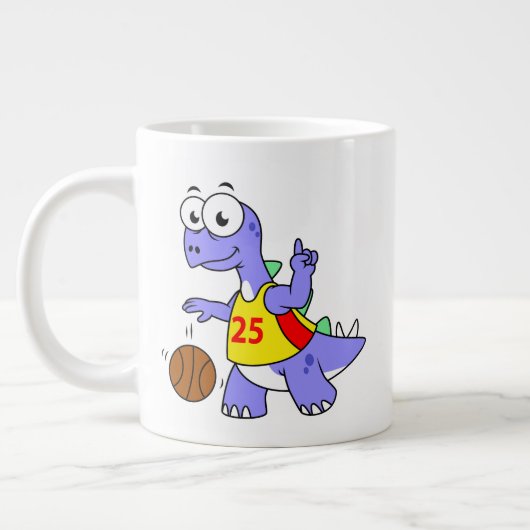 Darstellung eines Stegosaurus, der Basketball spie Jumbo-Tasse (Links)