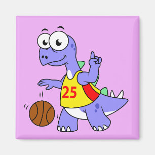 Darstellung eines Stegosaurus, der Basketball spie Magnet