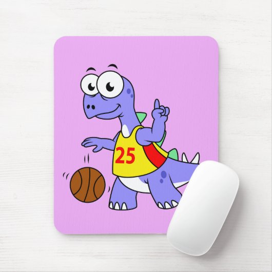 Darstellung eines Stegosaurus, der Basketball spie Mousepad (Mit Mouse)