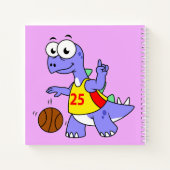 Darstellung eines Stegosaurus, der Basketball spie Notizblock (Rückseite)