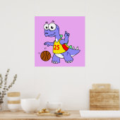 Darstellung eines Stegosaurus, der Basketball spie Poster (Küche)