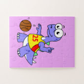 Darstellung eines Stegosaurus, der Basketball spie Puzzle (Horizontal)