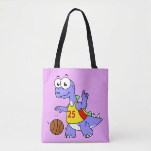 Darstellung eines Stegosaurus, der Basketball spie Tasche