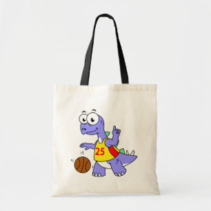 Darstellung eines Stegosaurus, der Basketball spie Tragetasche