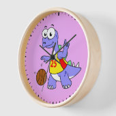 Darstellung eines Stegosaurus, der Basketball spie Uhr (Winkel)