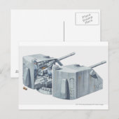 Darstellung eines Waffenturms auf einem Kriegsschi Postkarte (Vorne/Hinten)