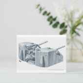Darstellung eines Waffenturms auf einem Kriegsschi Postkarte (Stehend Vorderseite)