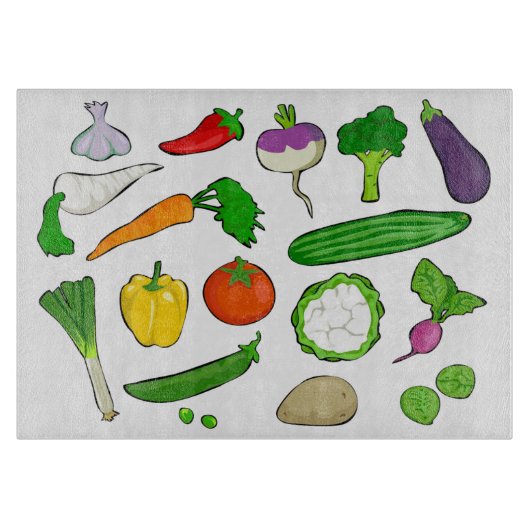 Darstellung gemischter Gemüse Schneidebrett (Vorderseite)