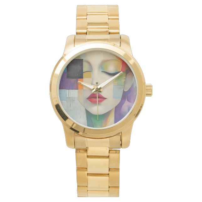 Darstellung in Farbblockrealismus Armbanduhr (Vorderseite)