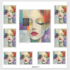 Darstellung in Farbblockrealismus Aufkleber