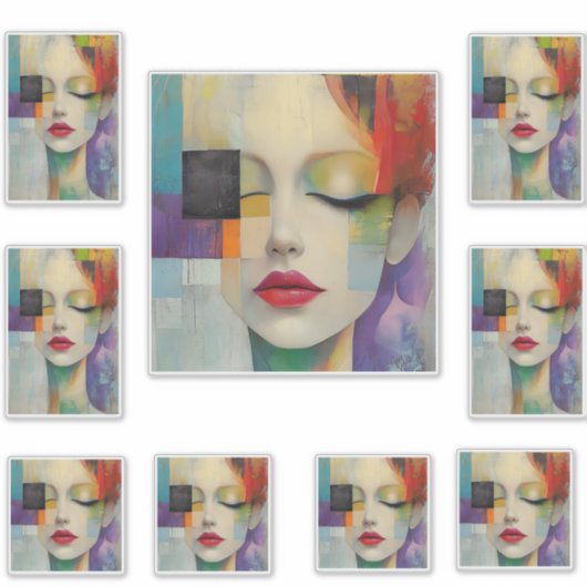 Darstellung in Farbblockrealismus Aufkleber (Vorderseite)