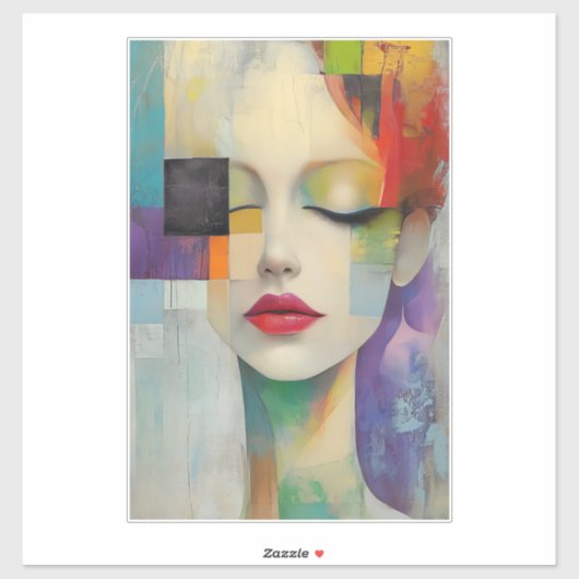 Darstellung in Farbblockrealismus Aufkleber (Blatt)