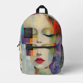 Darstellung in Farbblockrealismus Bedruckter Rucksack