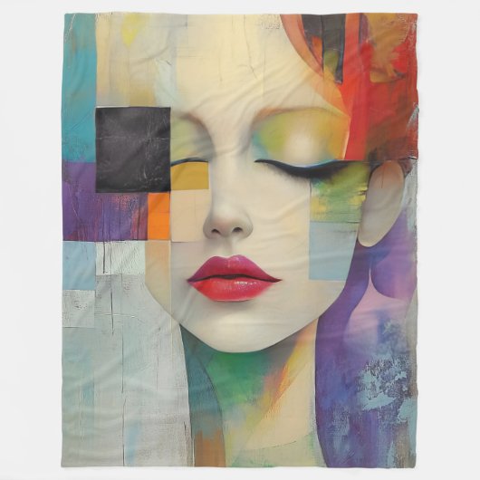 Darstellung in Farbblockrealismus Fleecedecke (Vorderseite)