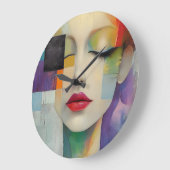 Darstellung in Farbblockrealismus Große Wanduhr (Winkel)