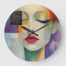 Darstellung in Farbblockrealismus Große Wanduhr