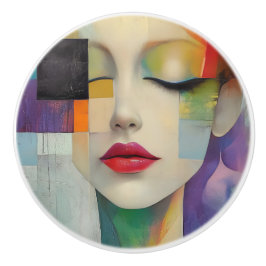 Darstellung in Farbblockrealismus Keramikknauf