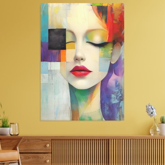 Darstellung in Farbblockrealismus Leinwanddruck (Insitu (Wohnzimmer))