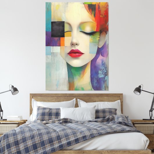 Darstellung in Farbblockrealismus Leinwanddruck (Insitu (Schlafzimmer))