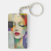 Darstellung in Farbblockrealismus Schlüsselanhänger (Rückseite)