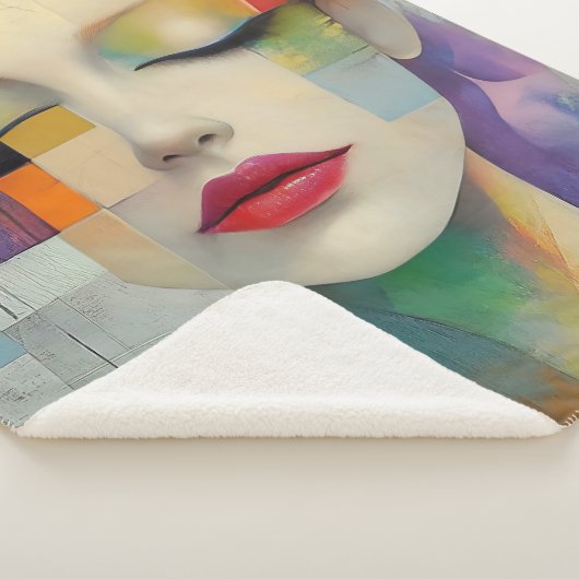 Darstellung in Farbblockrealismus Sherpadecke (3/4)