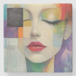 Darstellung in Farbblockrealismus Steinuntersetzer