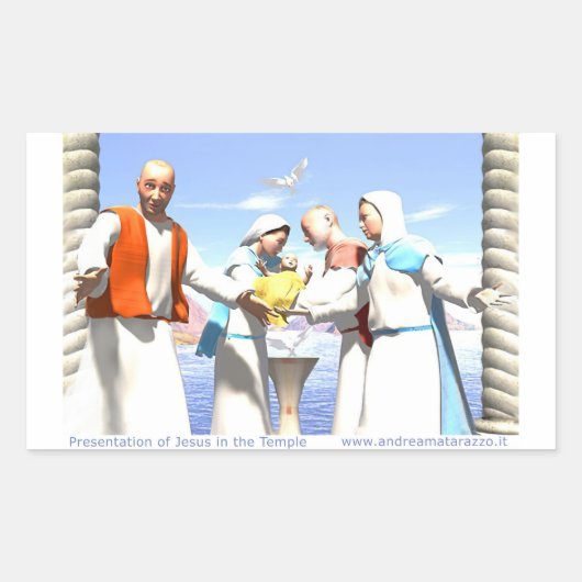 Darstellung Jesu im Tempel Rechteckiger Aufkleber (Vorderseite)
