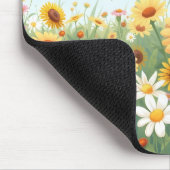 Darstellung niedlicher Bienen und Blume Mousepad (Ecke)