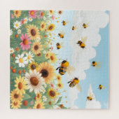 Darstellung niedlicher Bienen und Blume Puzzle (Horizontal)