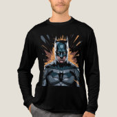 Darstellung von Batman in einer dynamischen Pose Tri-Blend Shirt (Vorderseite)