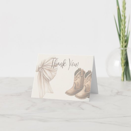 Darstellung von Beige-Stiefeln oder Bows-Aquarelle Dankeskarte (Vorderseite)