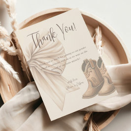 Darstellung von Beige-Stiefeln oder Bows-Aquarelle Dankeskarte